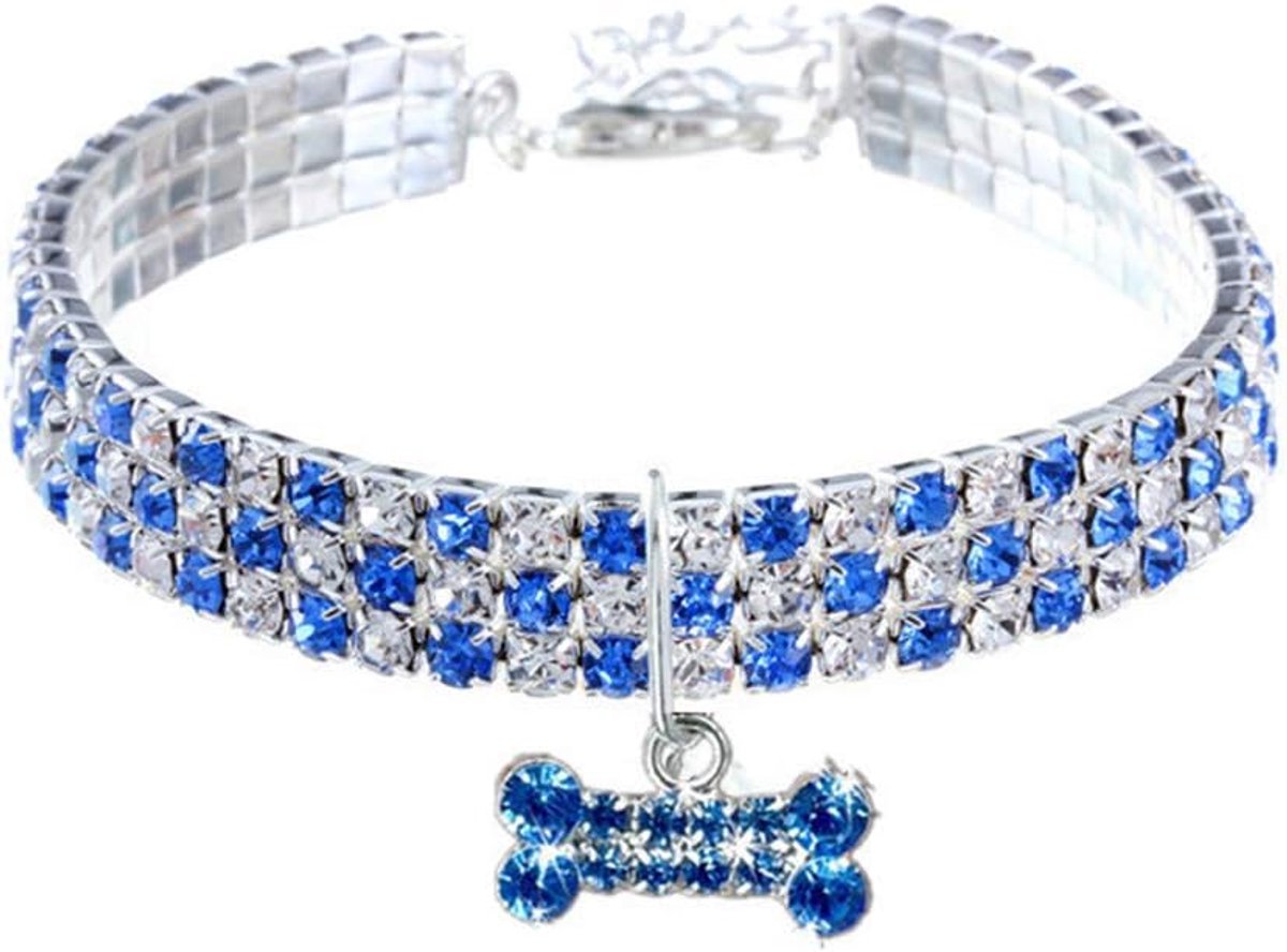 Huisdierhalsband met diamanten, verstelbare kristallen diamant, elastische beenhanger, bruiloftskat en hond, kleine halsketting voor huisdieren