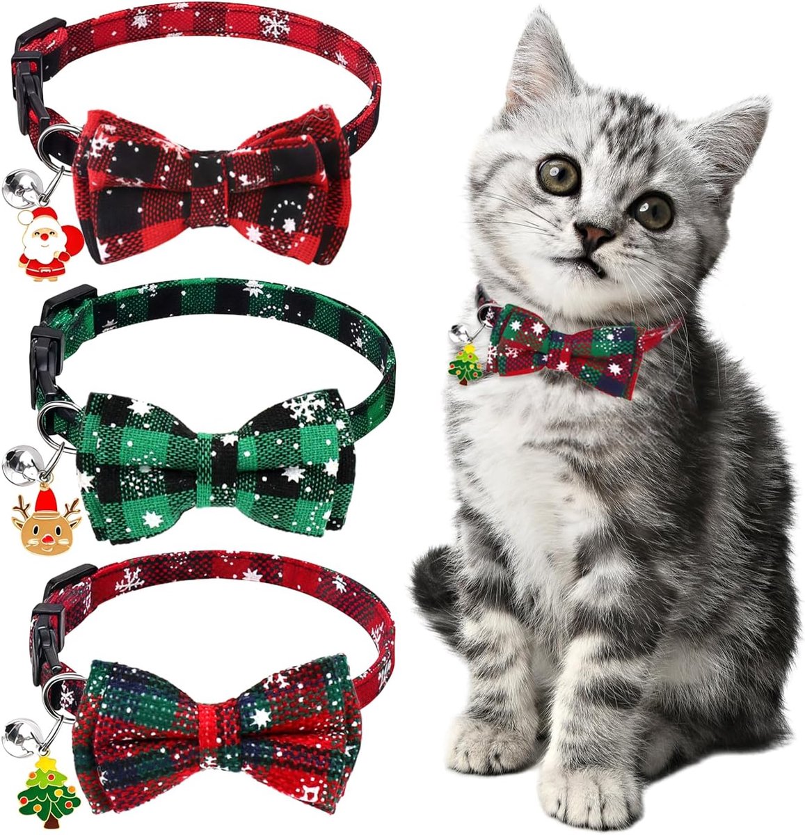 Halsbanden voor katten en honden, met kerstmotieven