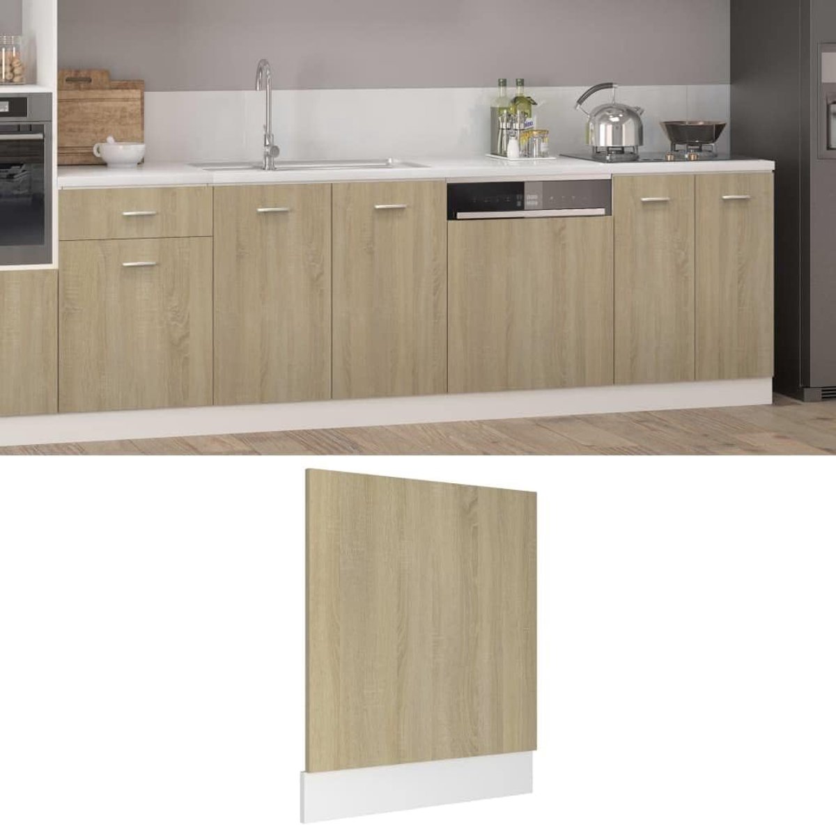 Lyon Sonoma-eiken 59,5 x 3 x 67 cm houtmateriaal frontpaneel keukenpaneel vaatwasser front voor naadloze integratie