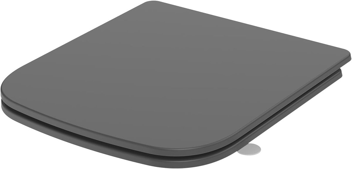 toiletbril met vierkante softclose, Quick Release WC-stoel, grijze ureumformaldehyde toiletbril, bovenbevestiging met verstelbare scharnieren, antislip, gemakkelijk schoon te maken