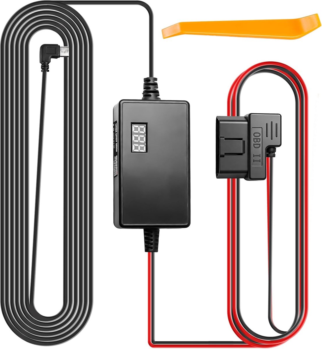 Dash Cam hardwire Kit, hardwire kit dashcam, OBD naar USB C oplaadkabel 2V-24V naar 5V, onderspanningsbeveiliging, stroomkabel voor dashcam camera voor auto-dashcam-voeding en