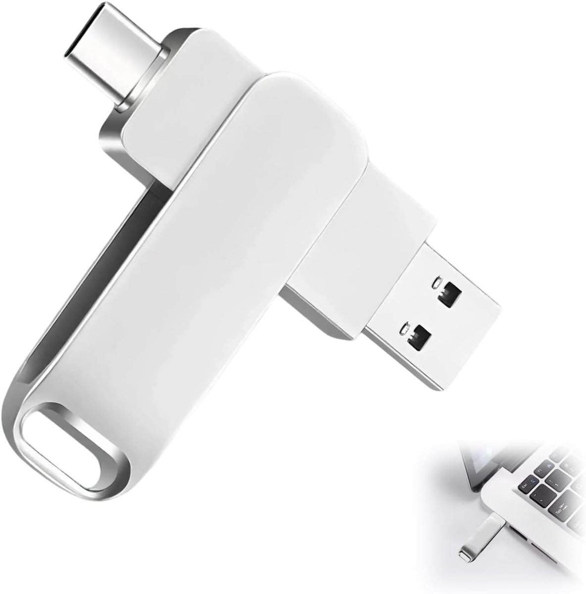 USB-stick type C 2-in-1, 32 GB, met dubbele USB-C en USB 2.0-aansluiting, krachtige USB-stick voor snelle gegevensoverdracht, compatibel met Android-smartphones, MacBook, tablets, pc, tv
