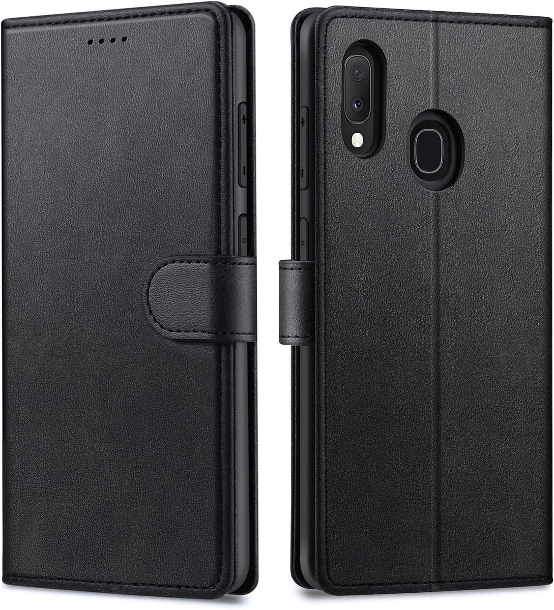 Beschermhoes voor Samsung Galaxy A20e, lederen hoes voor Samsung A20e, magnetisch, [portefeuille] beschermhoes van kunstleer, stootvaste beschermhoes met standfunctie voor kaarten voor A20e