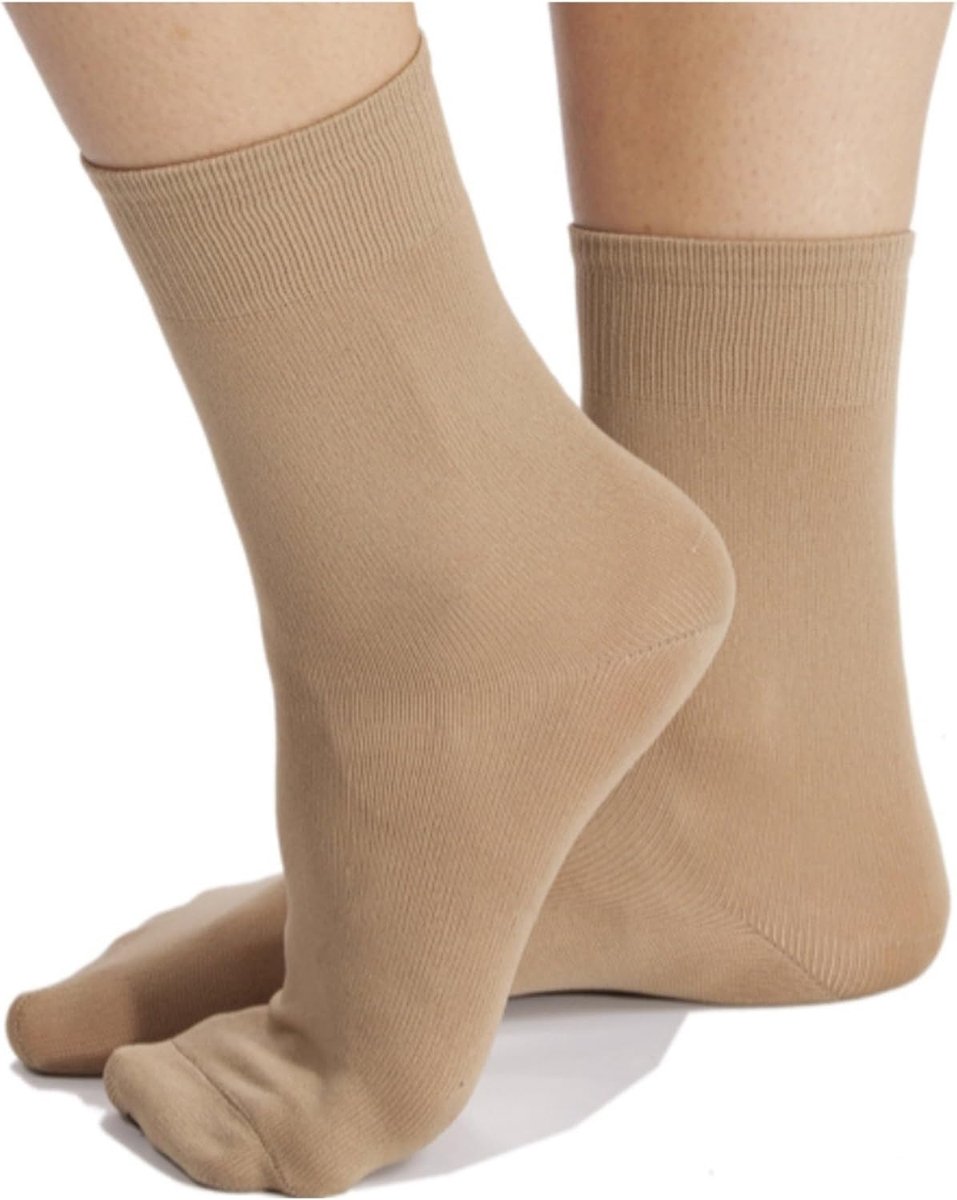 danssokken RAD van microvezel voor wijze ballerina's moderne hedendaagse dans - Made in Italy - kleur nude