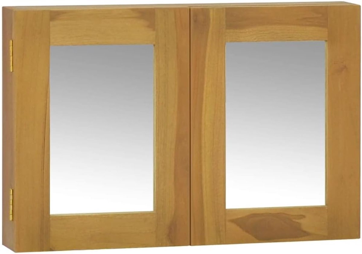 Spiegelkast opbergkast 60x10x40 cm massief hout teakhout
