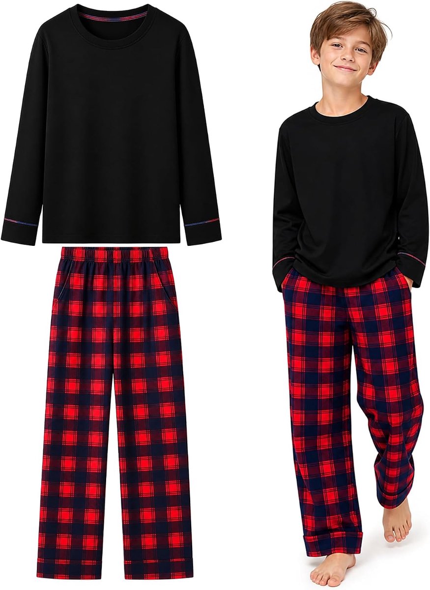 Pyjama's met lange mouwen voor kinderen, 7-16 jaar
