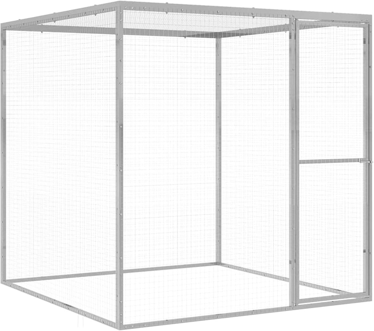 Kattenkooi van verzinkt staal, kattenhok, huisdierkooi, kippenhok, kleine dieren, vogelkooi, kippenhok, buitenren gevogeltestal volière van verzinkt staal, verschillende maten
