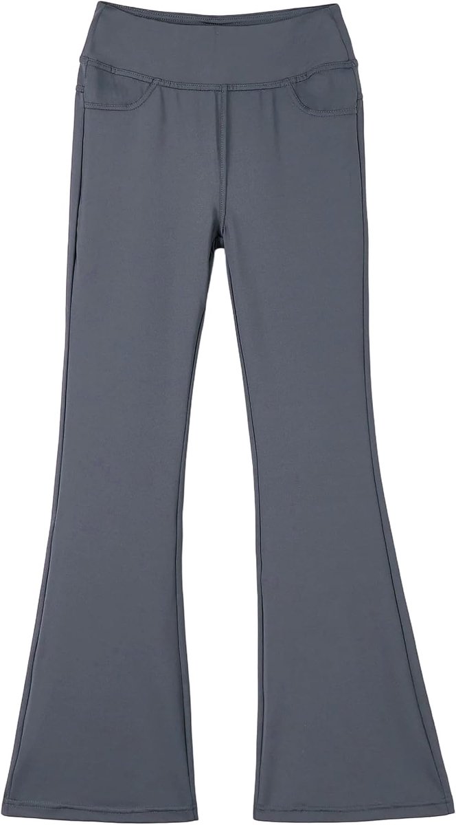 Uitlopende yoga-legging voor meisjes, hoge taille, bootcut, rekbare sportbroek voor hardlopen, met zakken