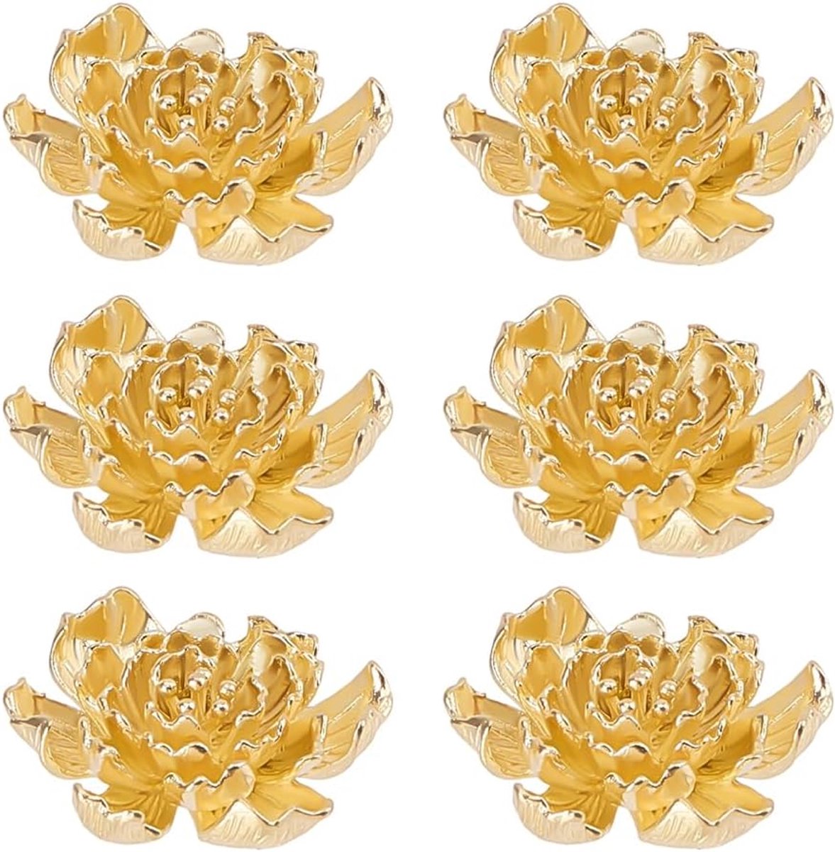 6 stuks pioenrozenvorm vogelbad koperen schijf ornamenten accessoires messing vogelbad reiniging vogelbad reiniger universele pasvorm 2,8 x 2,6 x 0,9 cm