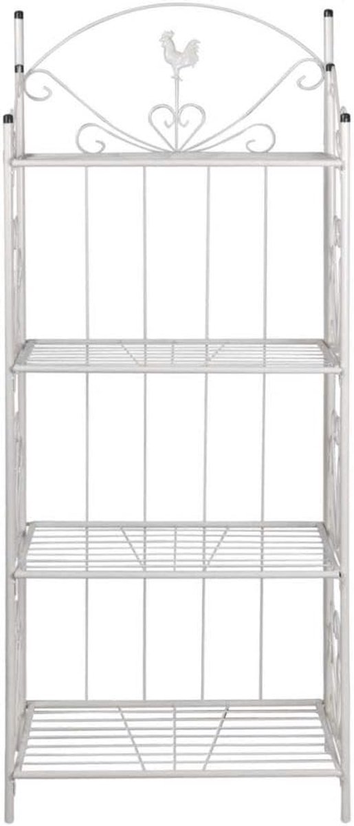 Plantentrap, bloemenstandaard, metaal, 5 niveaus, bloemenrek, staand rek, tuinrek, ladderrek voor binnen en balkon, wit