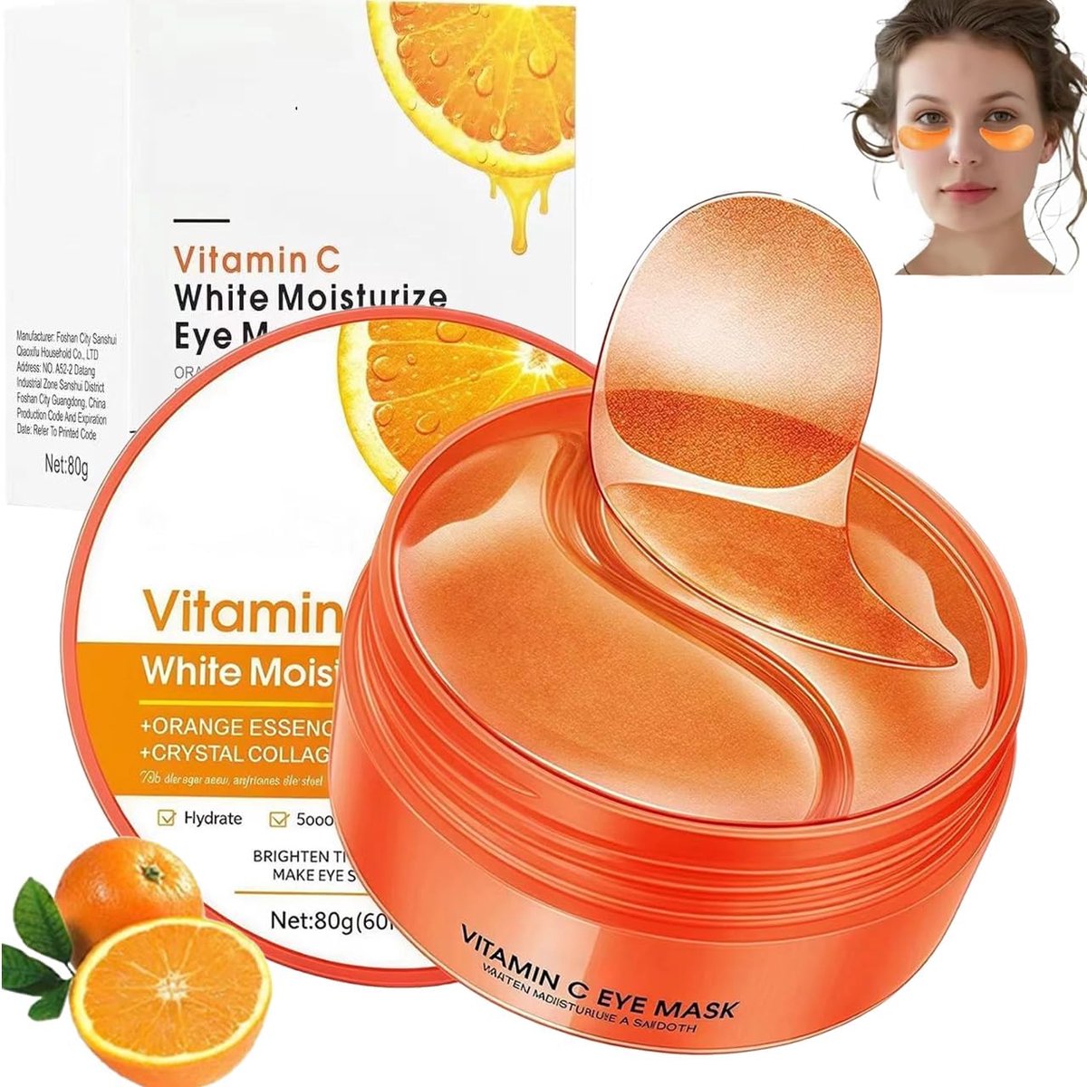 60 stuks oogpads, oogpads met vitamine C serum & hyaluronzuur, anti-aging oogpatches, collageen oogpads tegen rimpels – verwijdert wallen, rimpels, traanzakken, wallen oogverzorging