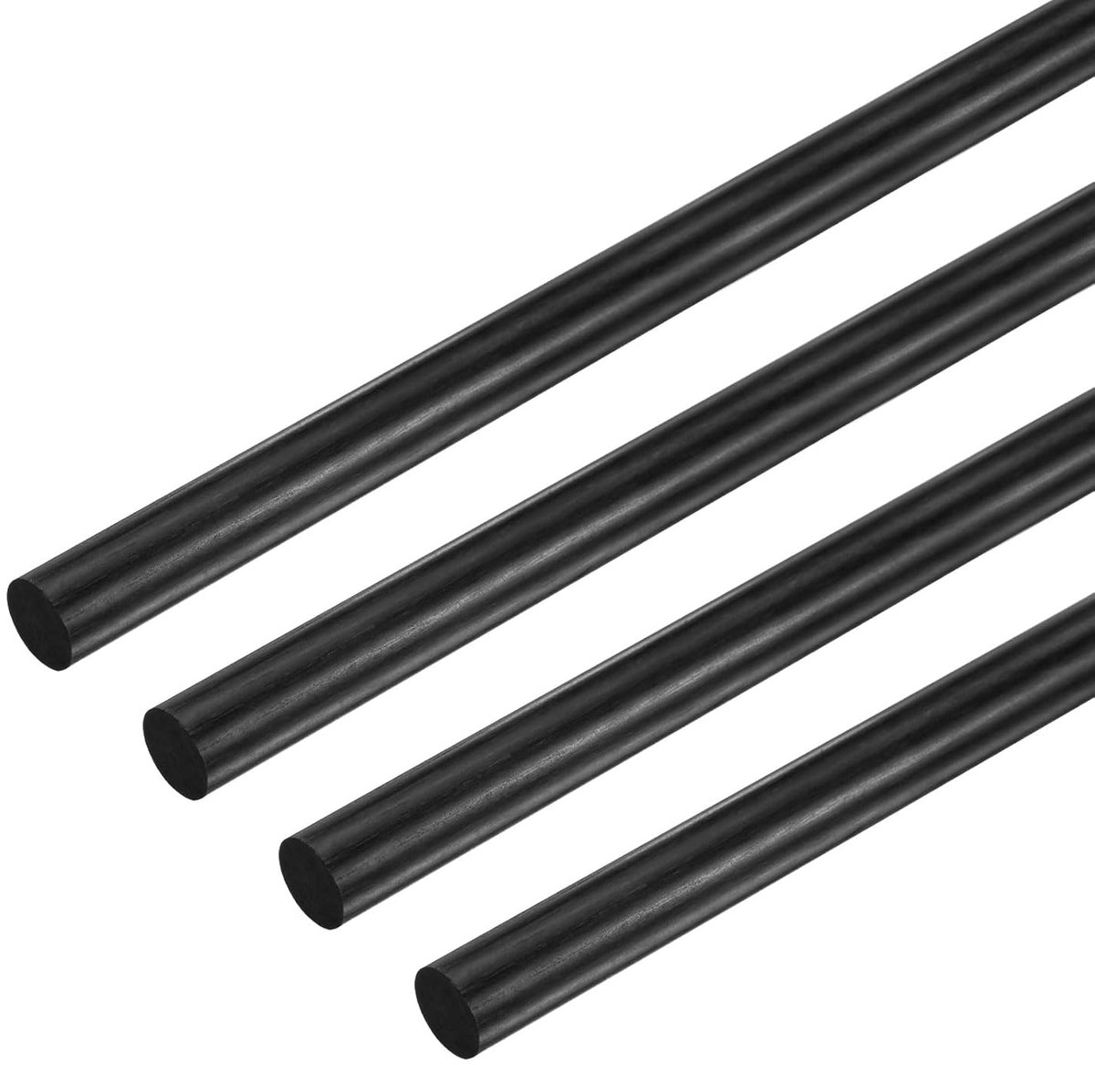 METERXITY 4 stangen van koolstofvezel, 300 mm lengte, 6 mm diameter, solide, matte stang voor RC-vliegtuig, knutselen, doe-het-zelf quadrocopter-buis, 300 x 0,24 inch