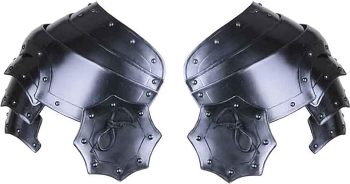 Blackened Balthasar Spaulders Middeleeuwse Schouderbeschermer LARP Armour Zilver