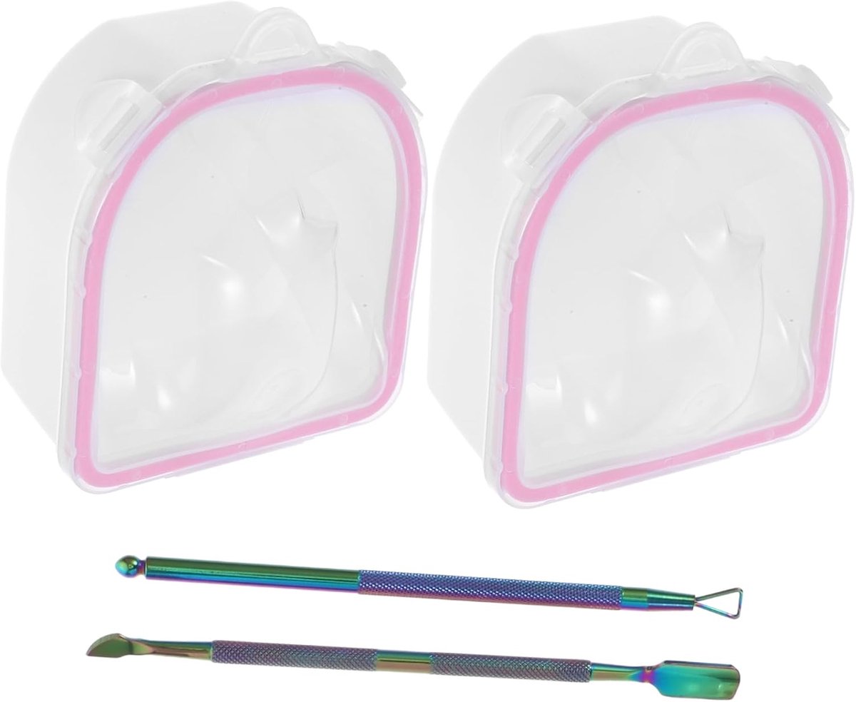 1Set Dubbellaagse Manicure Waskommen van Handkom voor Nagelverzorging Nagelkunst Comfortabel Duurzaam voor Thuis of Salon Gebruik