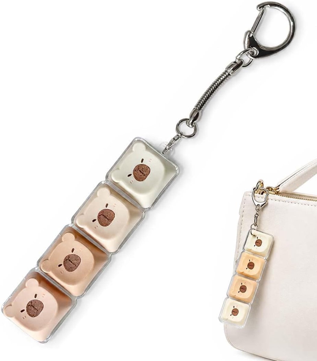 Fidget Keyboard sleutelhanger, anti-stress-toetsenbord voor decompressie, afmetingen 7,5 x 2,5 x 2 cm, van pvc, 1 stuk, meerkleurig