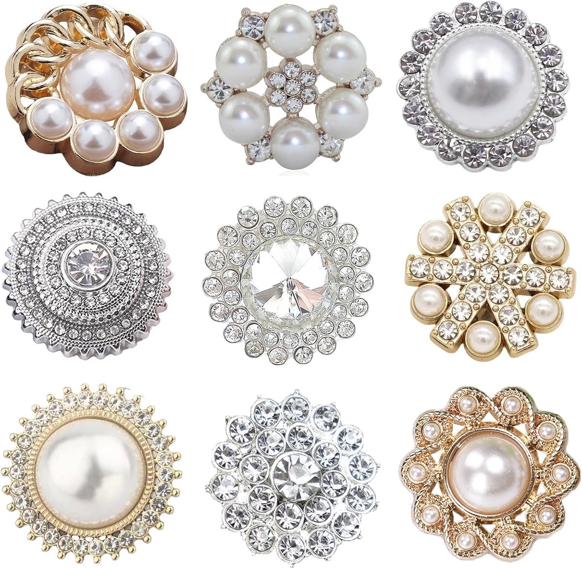 Knopen kristallen strass bloem knop parel strass knop decoratie platte achterkant knopen voor sieraden maken kleding tassen schoenen bruidsjurk DIY (8)