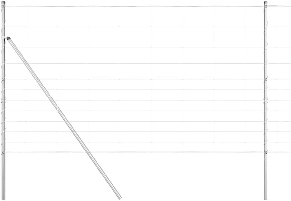 Palen 50 x 1,4 m, rechthoekige hekpalen van robuust staal voor tuin en terras