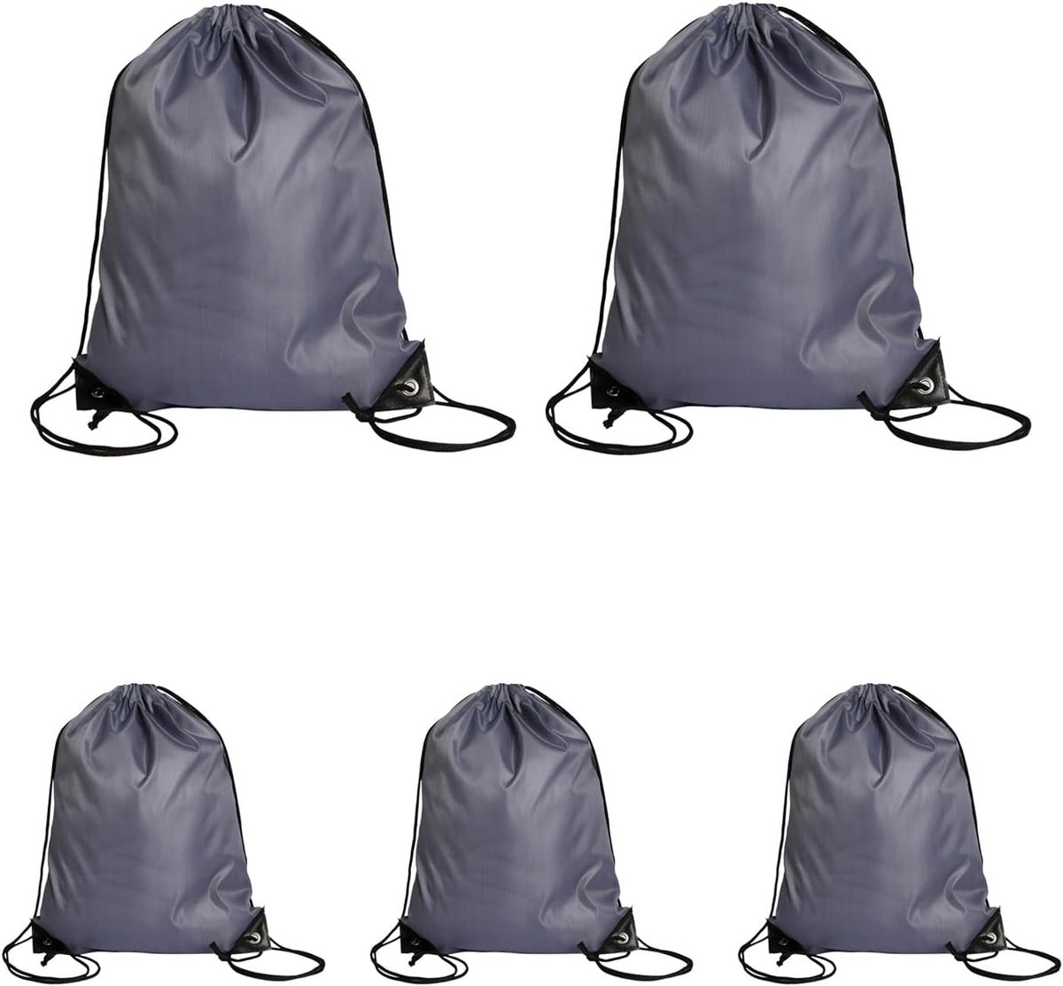 Rugzak met trekkoord, 5 stuks, 34 cm x 43 cm, fitnessrugzak, kan worden gebruikt voor reizen, buitensporten, je kunt er zelf op tekenen, Zwart, M