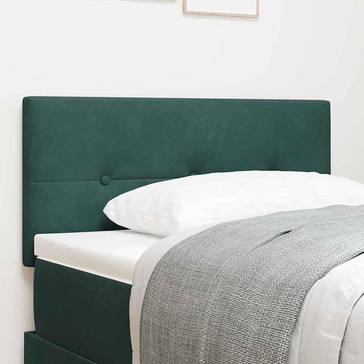 Hoofdeinde met ledstripverlichting met hoofdbord, groen, 90 cm, fluweel, bedhoofdeinde voor slaapkamer, hotel, volwassenen, kinderen, jongeren, tweepersoonsbed, 3338106