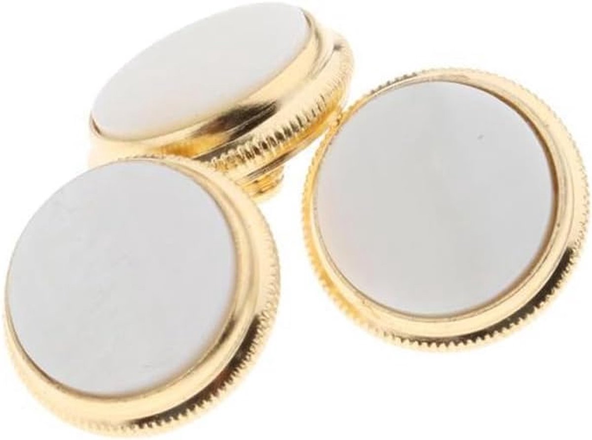 3PCS trompetklep Vingerknoppen, trompetvingerknoppen, Top essentiële accessoires vervanging voor blaasinstrument (rond, wit)