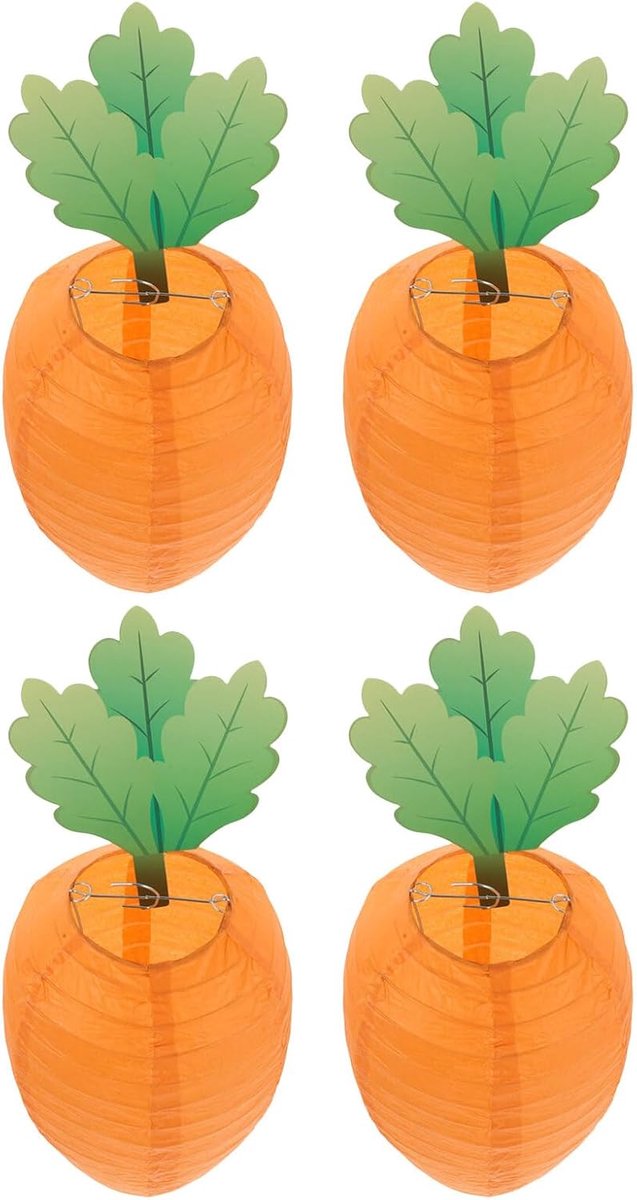 4 Stuks Delige Paashanger Papieren Lampionnen Wortelvormig Lichtgewicht Decoratie voor Binnen Buiten Snelle Ophanging Kindvriendelijk voor Lentefeest Verjaardag Klaslokaal