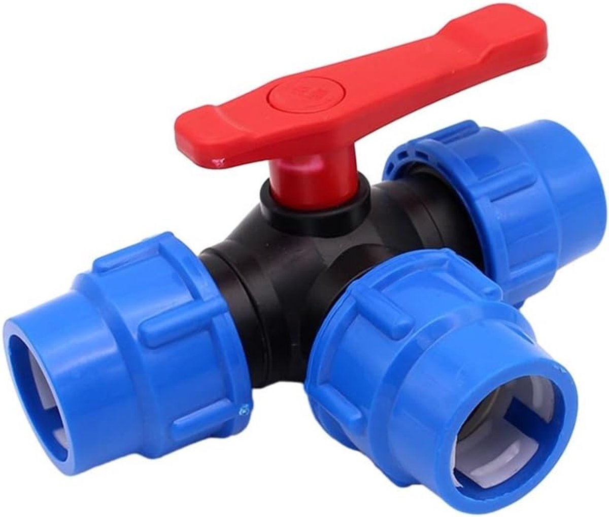Verbinding Driewegklep Plastic Driewegkogelkraan, 20/25/32/40/50mm Plastic Valve Kogelkraan, PE Pijp 3-weg kogelkraan, Eenvoudige installatie, Waterstroomschakelaar (32mm)