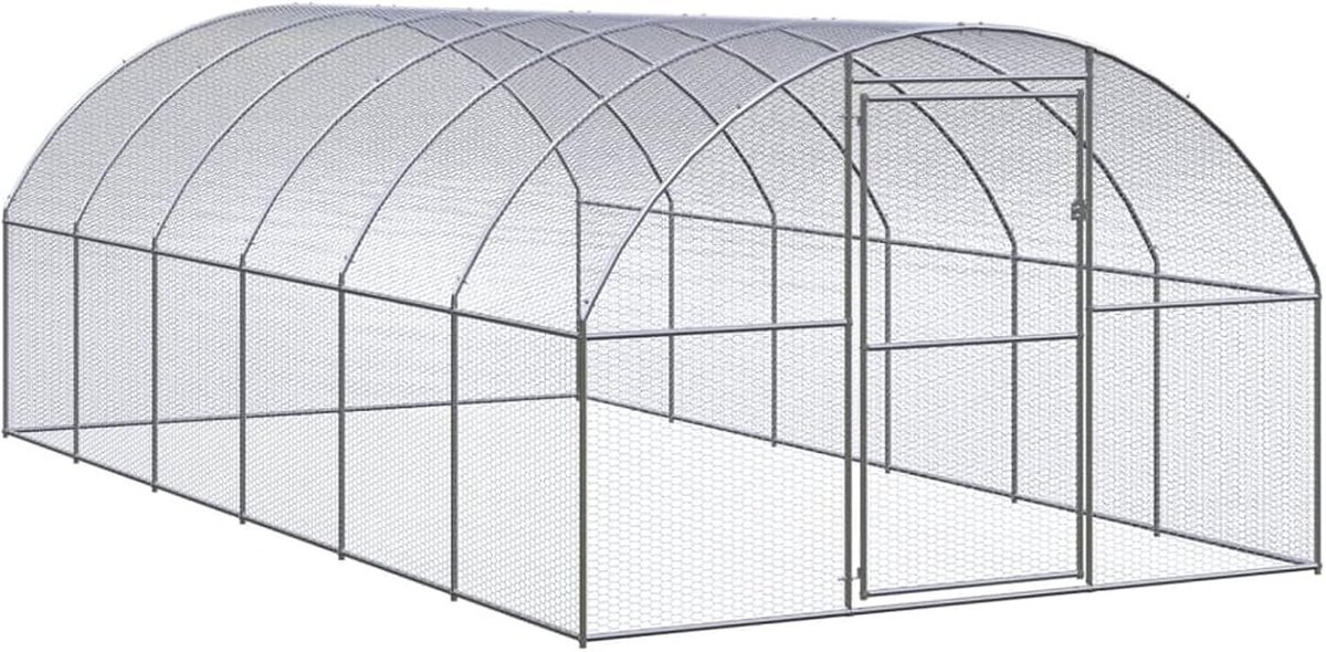Kippenhok, voor buiten, groot, van verzinkt staal, 3 x 6 x 2 m, kooi voor kippen in de open lucht, tuinkippenhok, metaal, kippenhok van staal, kippenhok, kippenhok, eenden