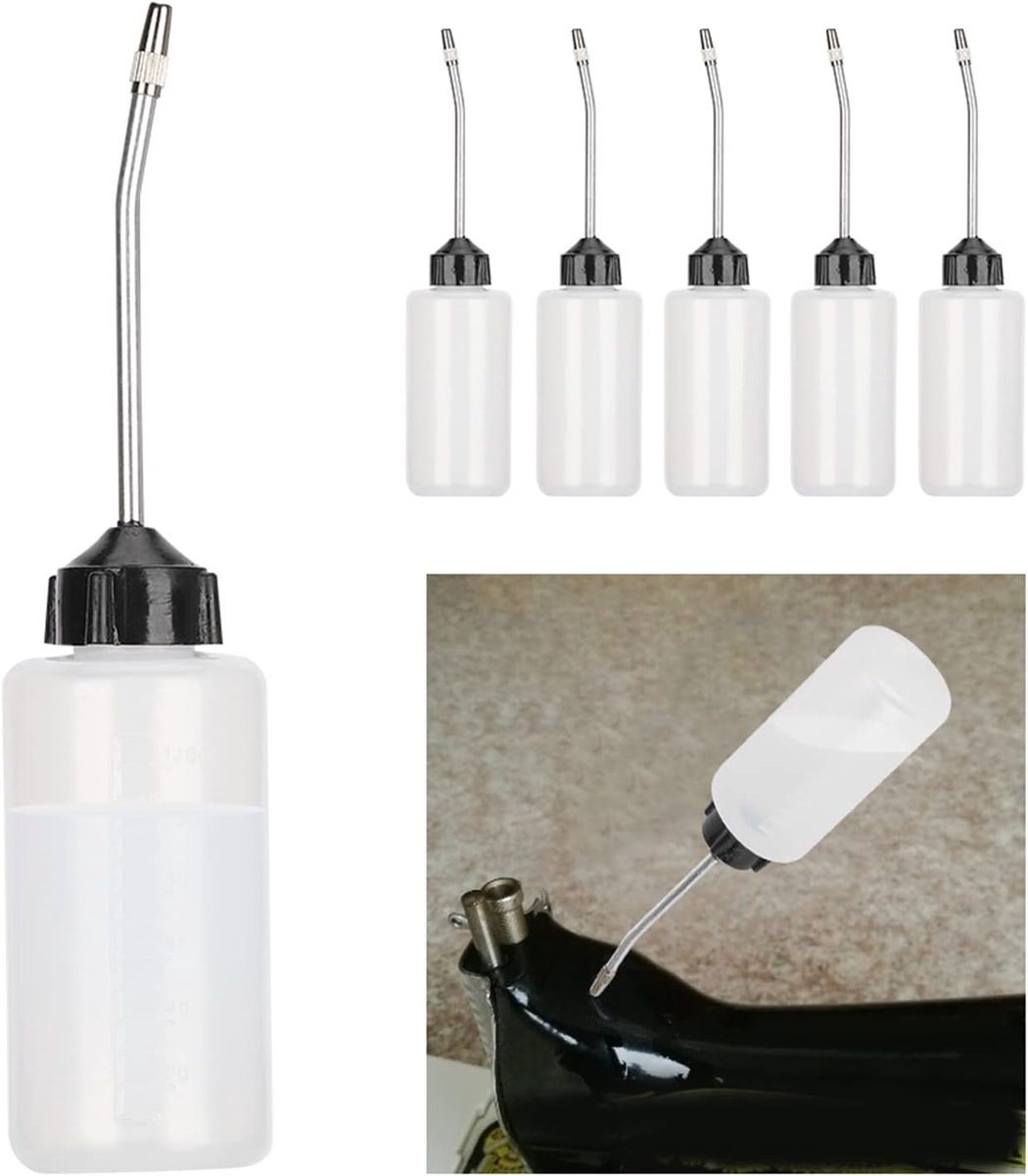 Olie Fles, Olie Kan Met Lange Uitloop 5 Stuks 120ML Plastic Naaimachine Olie Dispenser Olie Dispenser Olie Fles voor Ambachten Naaimachines en Meer