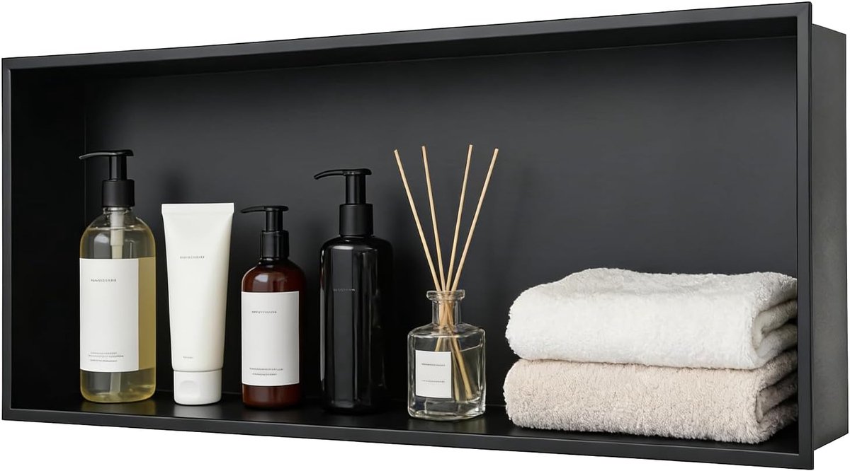 Wandnis douche 304 roestvrij staal 70,5 x 30,5 x 12,5 cm badkamer opbergnis, ingebouwde douchenis enkele plank opbergruimte, waterdicht verzegeld, geen tegels nodig