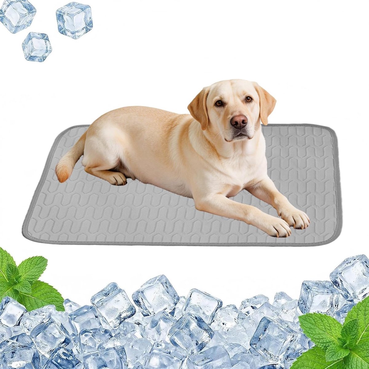 Koelmat voor honden, huisdiermat van ijszijde, zelfkoelende mat, koelmat voor huisdieren, niet giftig, opvouwbaar, voor honden en katten voor de zomer