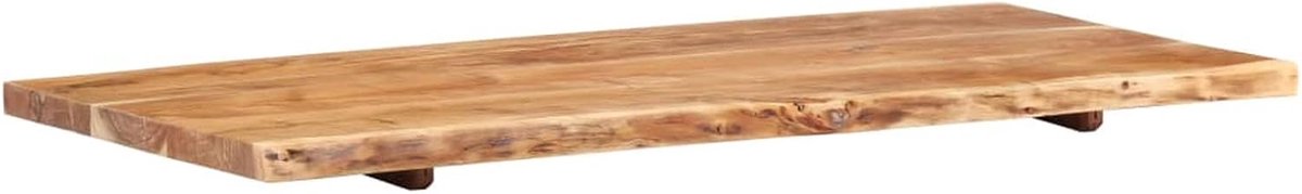 Wastafelblad, badkamer, wastafel, wastafelconsole, houten plaat voor opzetwastafel, badkamermeubel, boomrand, massief hout, acacia, 114 x 52 x 3,8 cm