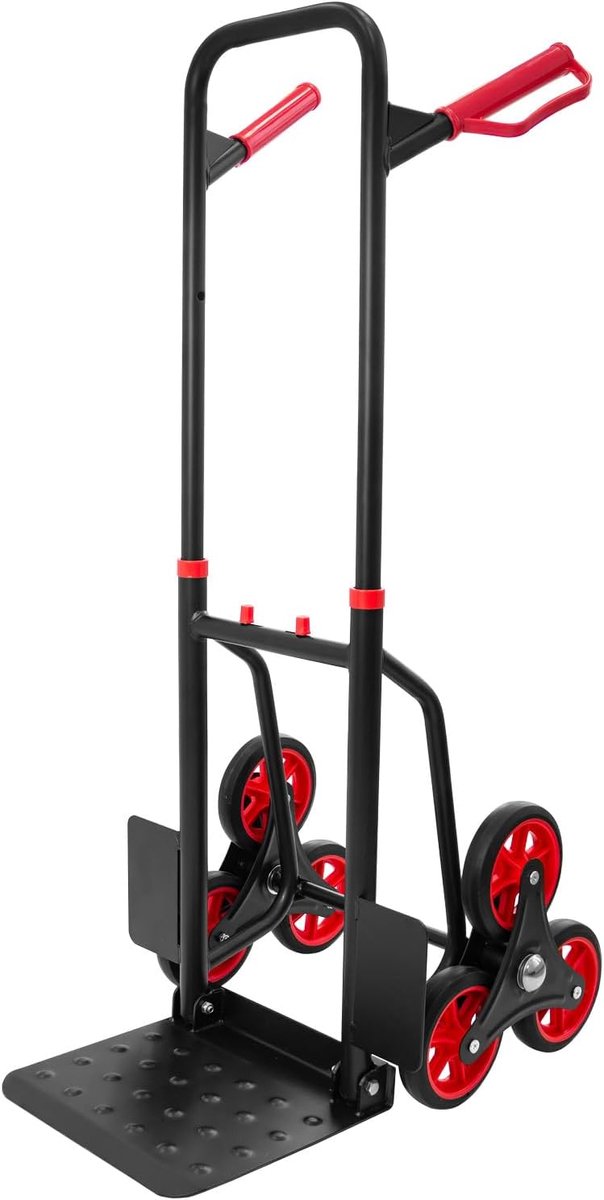 Trappensteekwagen, steekwagen, 150 kg, stapelwagen, transportwagen, trapklimmer, inklapbaar, trappensteekwagen, zwart, trappen, staal