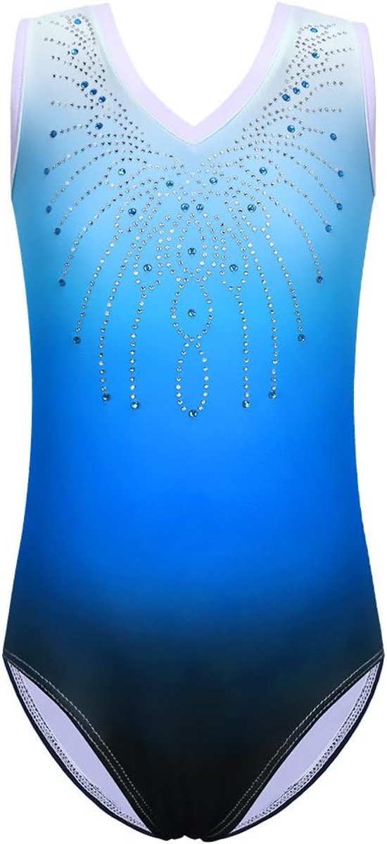 Sportpak voor meisjes, blauw, veranderend, glanzend, voor dans, ballet, gymnastiek, kleine meisjes