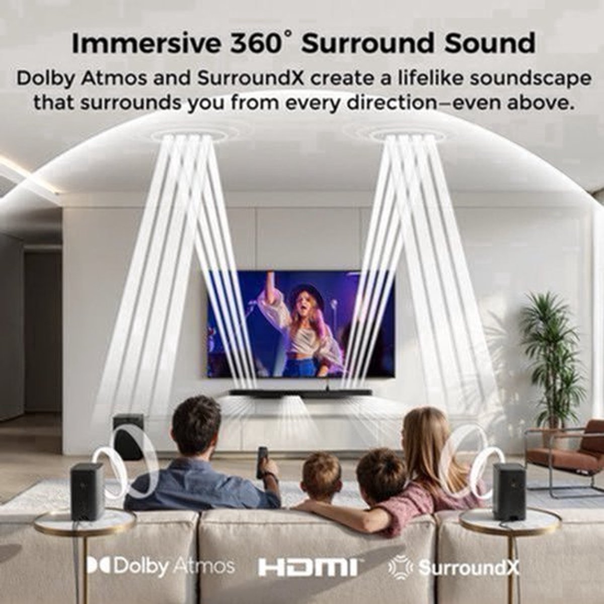 Soundbar – Home Cinema Set – Surround Sound Systeem – TV Speaker – 5.1.2 Kanaals – Dolby Atmos – Draadloze Subwoofer – App Bedienbaar