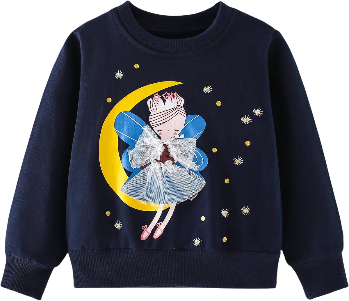 Sweatshirt Meisjes Ronde Hals Sweater Meisjes Katoen Casual Pullover voor Kinderen Herfst Winter Kinderkleding Leeftijd 2-8 Jaar