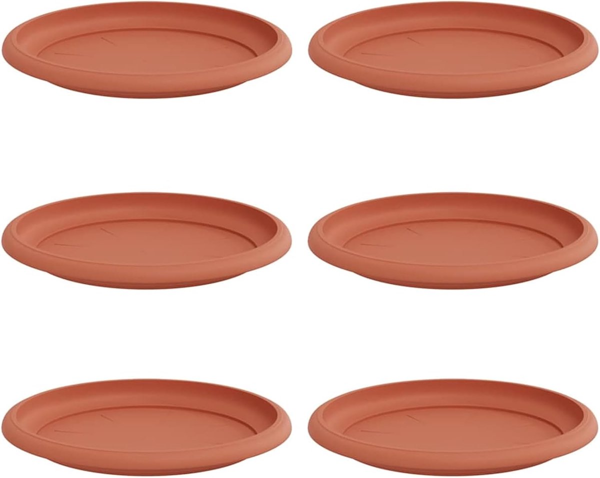 Ronde bloemplaat, kunststof, diameter 17,5 x 2 cm, kunststof, onderzetter, ronde plantenonderzetters voor binnen en buiten, terras, balkon, tuin, broeikas, 42020301, 6 stuks