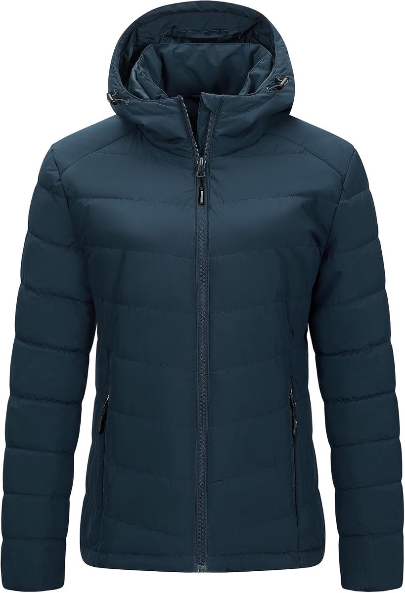 Ventures Gewatteerde damesjas, warme winterjas met capuchon