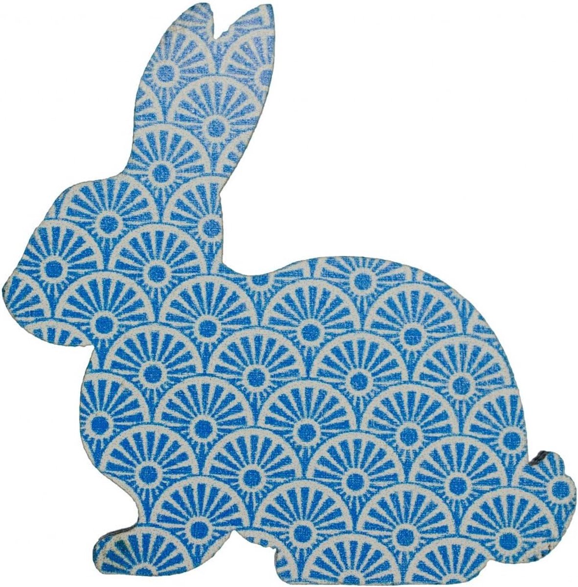 Broche Knop Paashaas Konijn Hout Licht Blauw