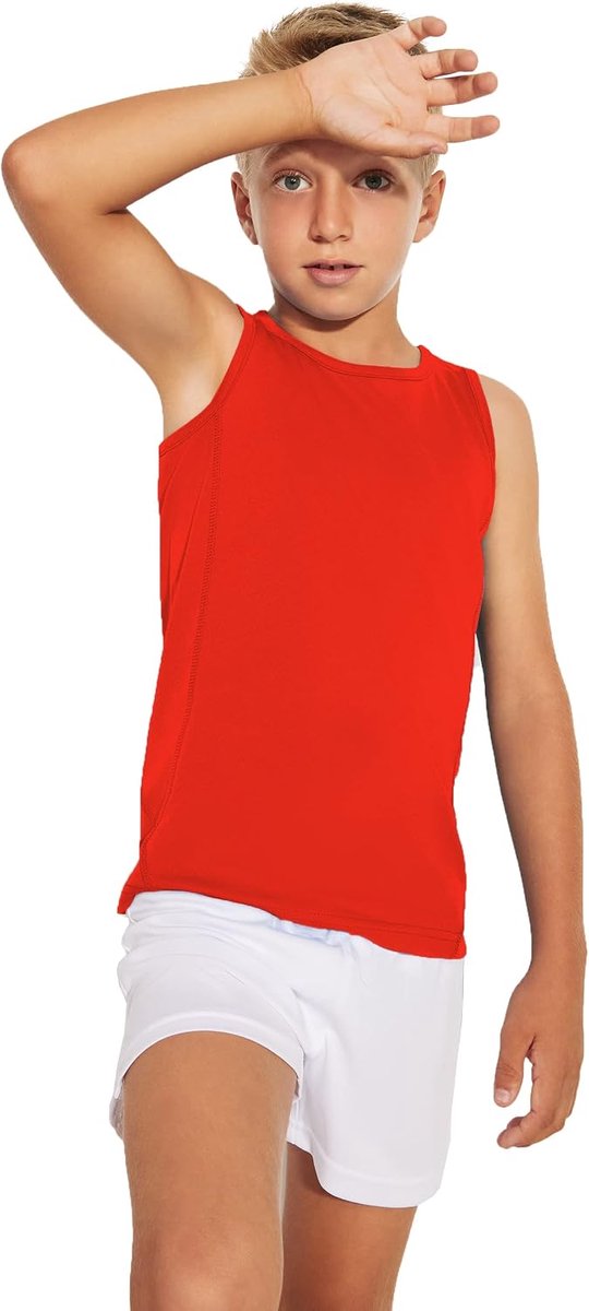 functioneel shirt voor kinderen – sportshirt zonder mouwen, armuitsnijding, comfortabel en zacht