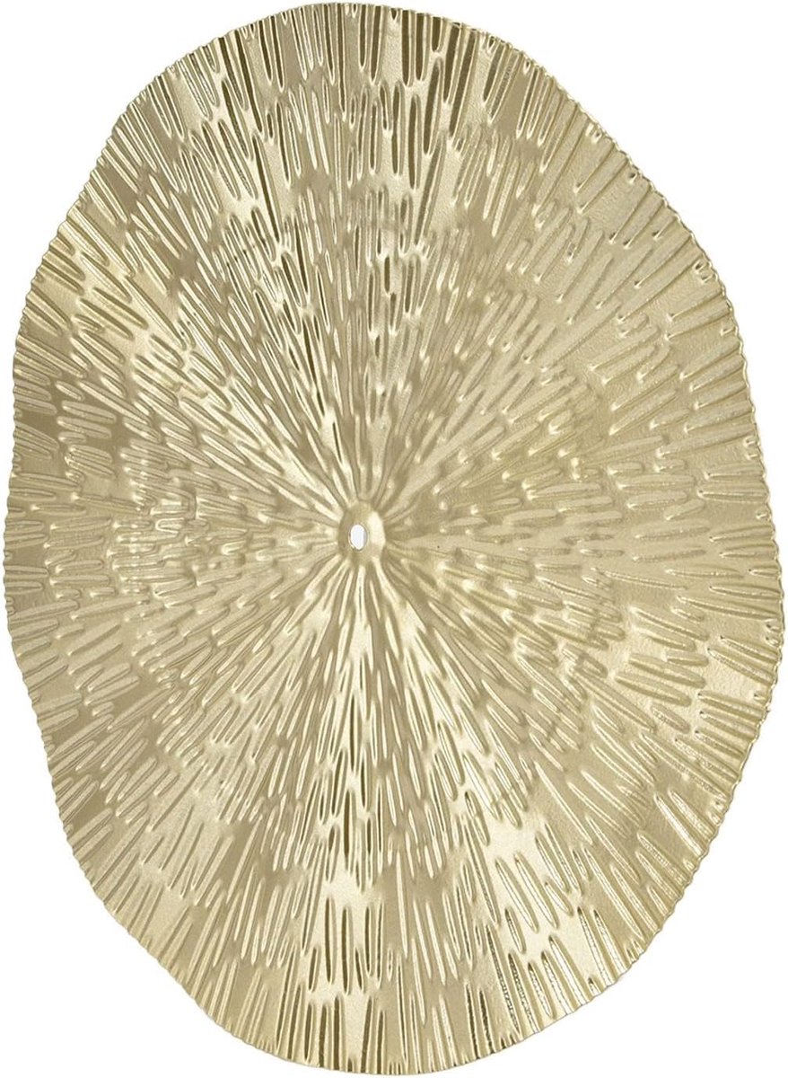 Dailygoods- Muurschijf Gouden Onregelmatige Cirkel - Wanddecoratie Kunst - Metalen Muurdecoratie - Ronde Muurdecor - 24,5 Cm - Elegante Stijl