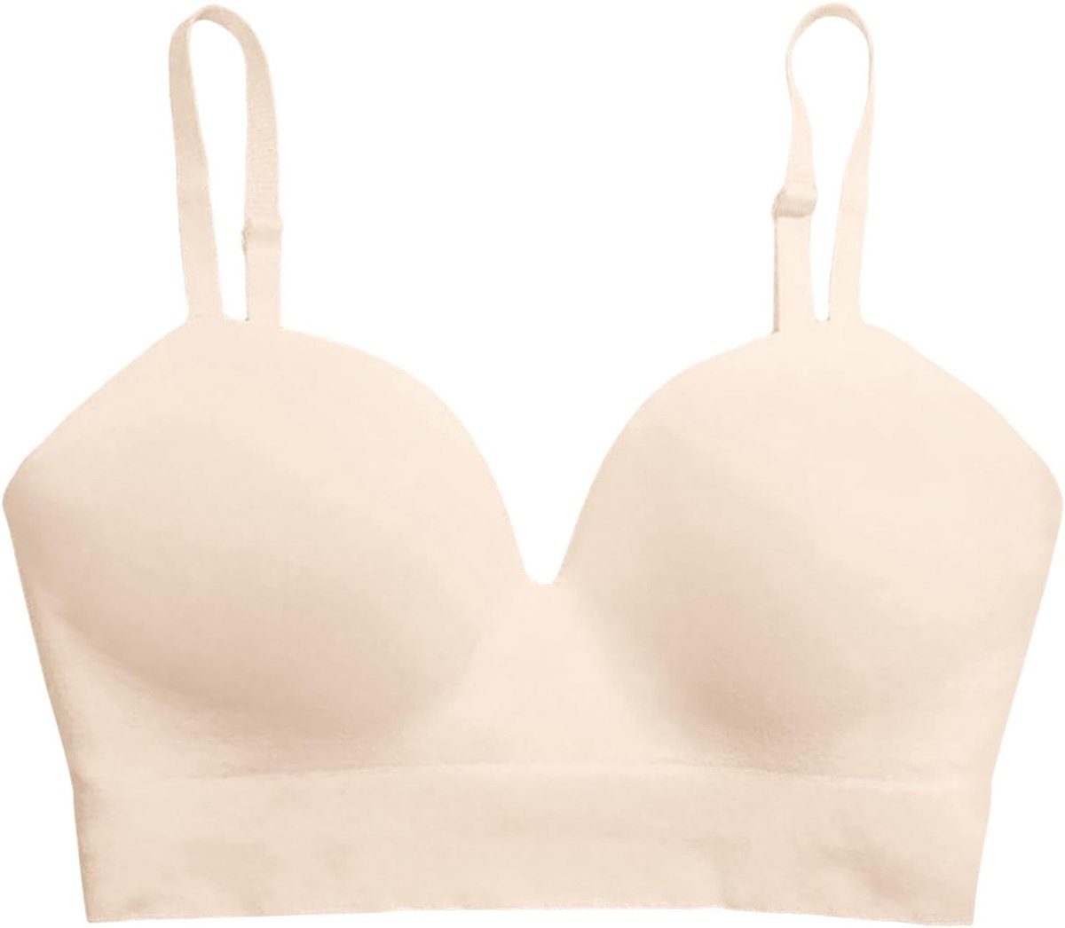Zonder beugel voor dames, zachte beha, comfort, naadloos, bustier, katoen, gevoerd, slaapbeha, dagelijks gebruik, V-hals, brede bandjes, naadloze afwerking, comfortabel, A19