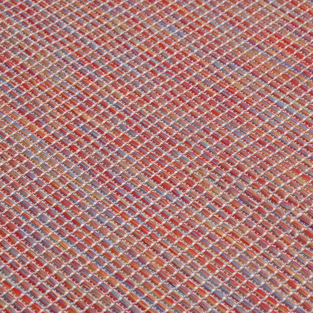 Outdoor tapijt, plat weefsel, weerbestendig, uv-bestendig, buitentapijt, balkon, terras, tuin, zwembad, 160 x 230 cm (B x L), rood, totaal gewicht: 800 g/m²