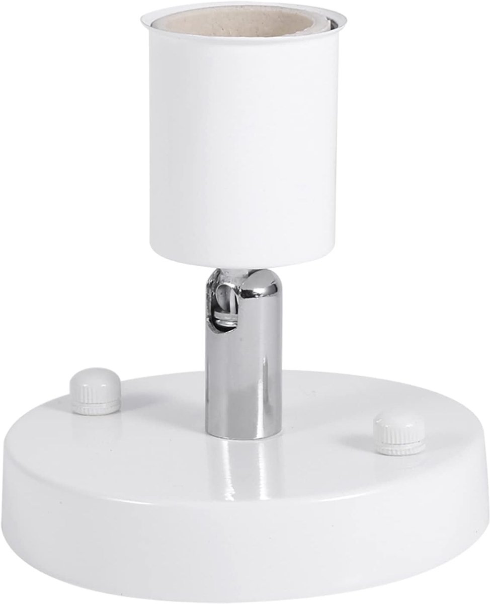 Lamphouder, 1Pc E27 Moderne Vintage Plafondlamp Wandlamp Lamphouder Socket 180° Draaibaar (Wit)