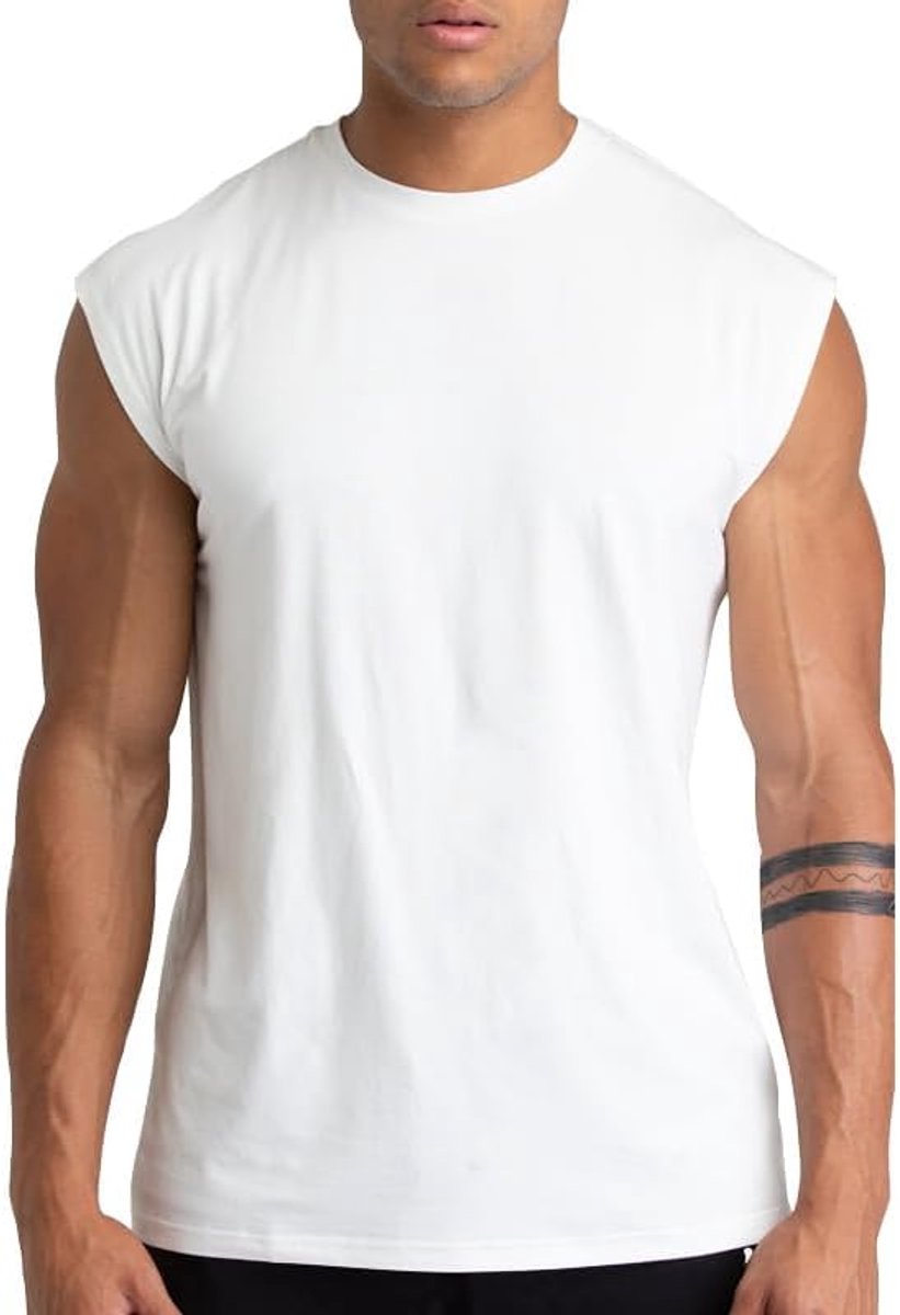 1, 3 of 5 stuks katoenen sportschooltanktops voor heren, mouwloze workoutshirts, atletische spiershirts, geschikt voor training en bodybuilding, sportieve stijl