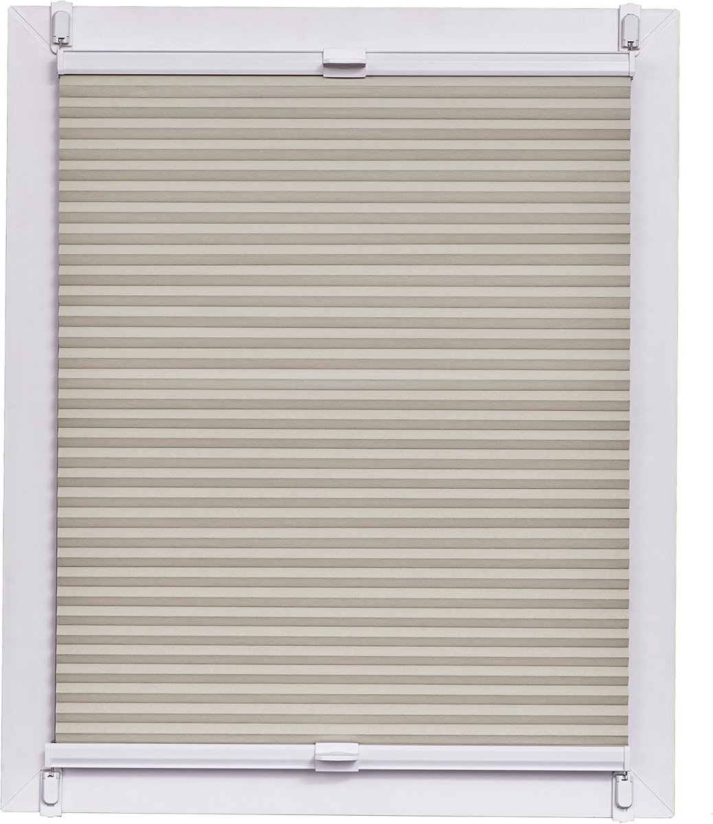 Honingraat geplooide Made in Germany, verduistering, Klemmfix, crème, 70 x 2.3 x 150 cm