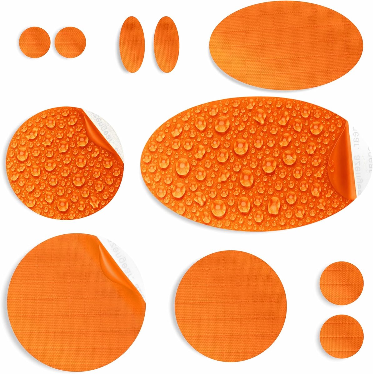 Reparatiepatches | Pre-cut, zelfklevend, zacht, waterdicht, scheurvast nylon stof om gaten in kleding, slaapzakken, skibroek (11 stuks) te bevestigen