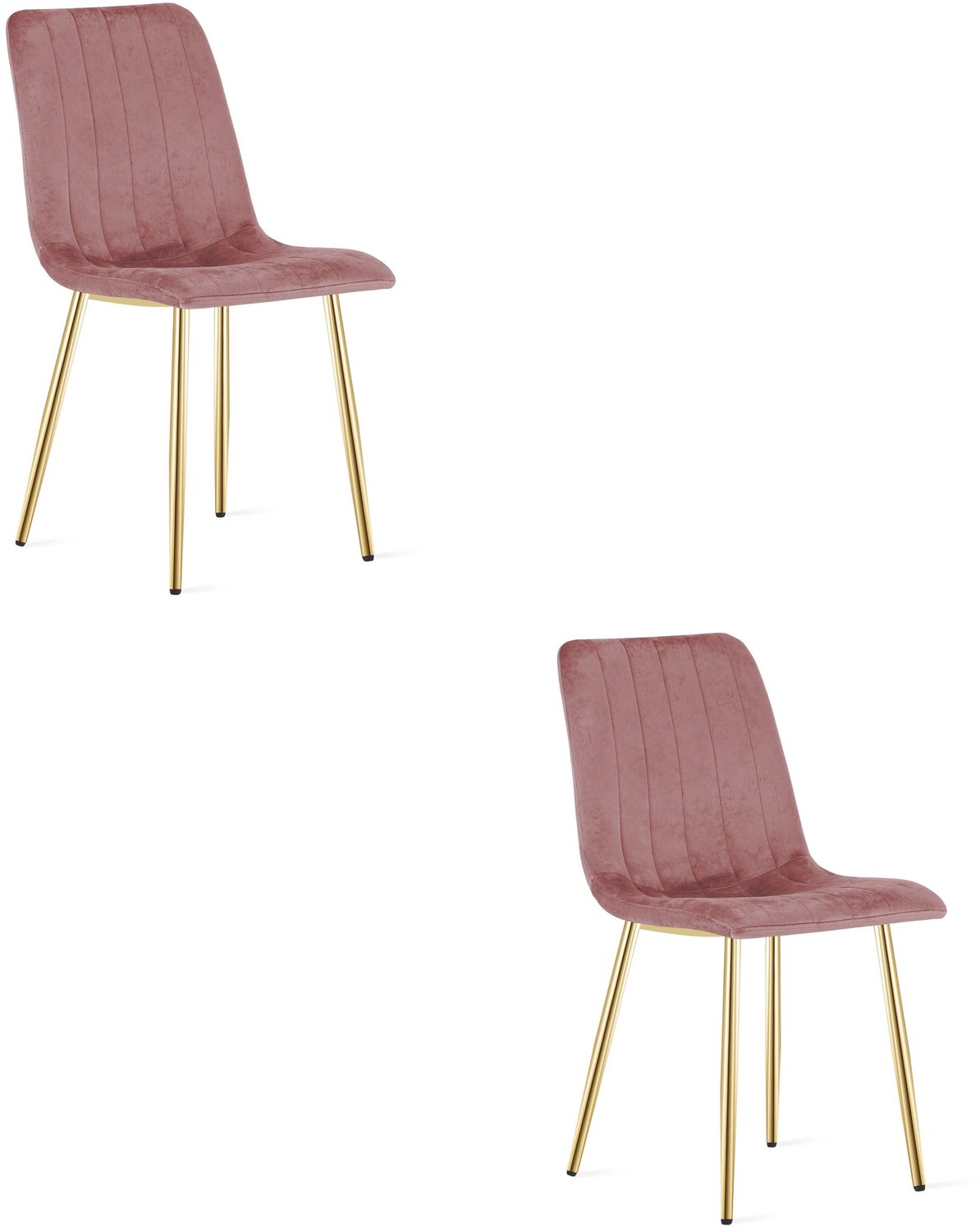 Oskar LAVA Eetkamerstoelen – Set van 2 – Groen Velvet – Goudkleurige Metalen Poten – Comfortabele Gestoffeerde Zitting – Modern Design – Velvet Stoel voor Woonkamer, Keuken en Eetkamer – Max. 110 kg per Stoel