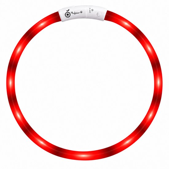 Professor Q Rode LED Halsband voor honden