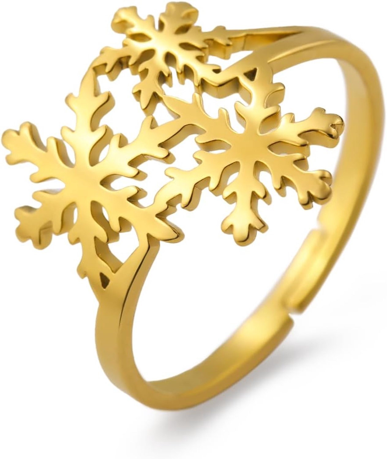 Verstelbare sneeuwvlokring - roestvrij staal - winterse mode - perfect voor kerstfeesten - ServiceTopper