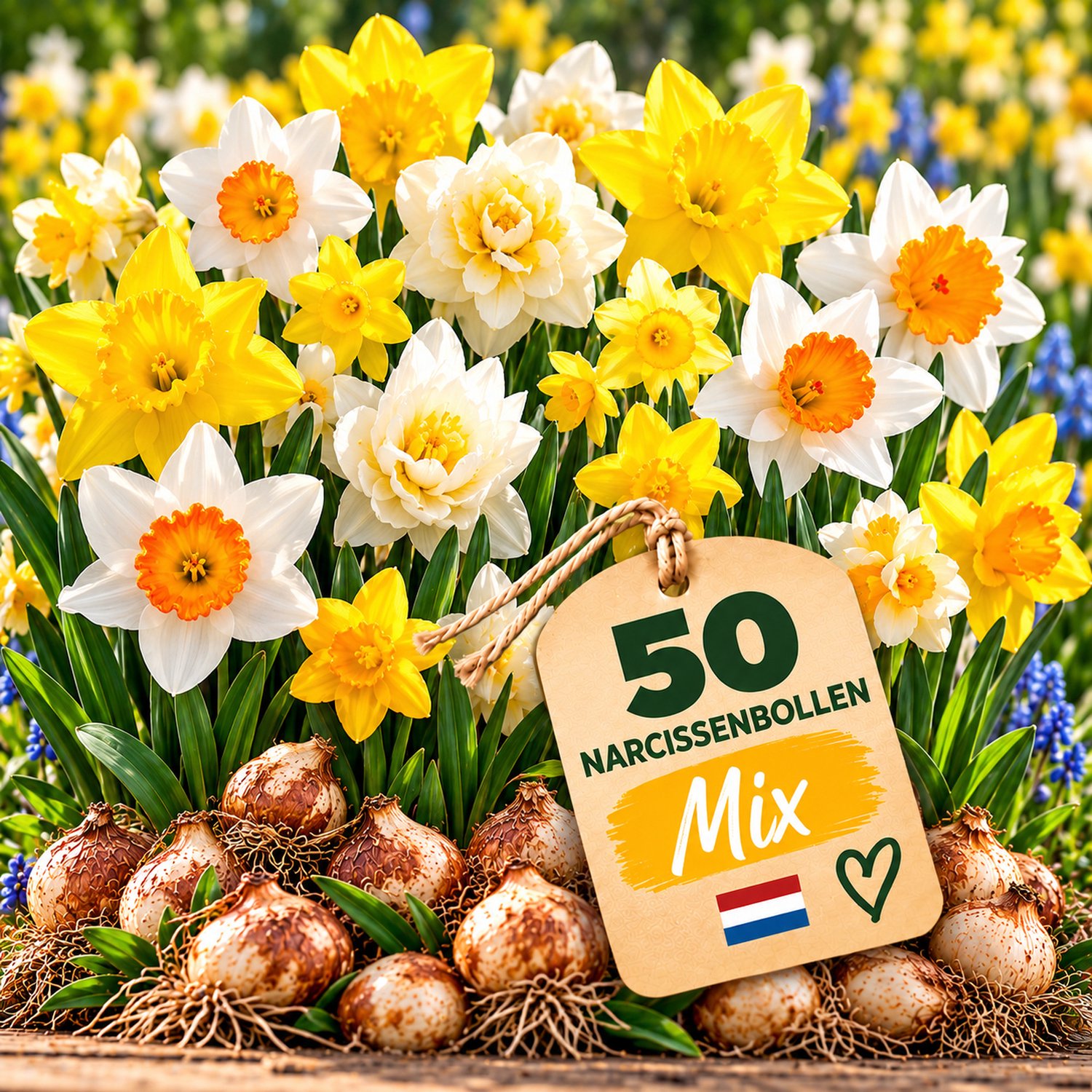 IRONO Narcissenbollen Winterhard Meerjarig – 50 Bloembollen Narcissen Mix